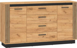 Komód ARSA 06 arany craft tölgy + fekete
