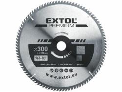 Extol körfűrészlap, keményfémlapkás, 300×30mm(lyuk átm), T96; 3, 2mm lapkaszélesség, max. 5000 ford/perc
