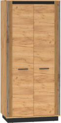 Gardróbszekrény ARSA 03 arany craft tölgy + fekete