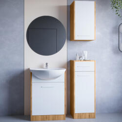 Fürdőszoba bútor tükörrel NAPP artisan tölgy / fehér laminált
