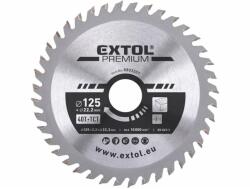 Extol körfűrészlap, keményfémlapkás, 125×22, 2mm(lyuk átm), T40; 2, 6mm lapkaszélesség, max. 10000 ford/perc