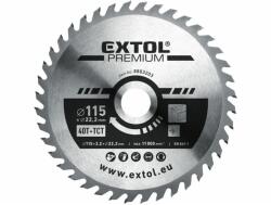 Extol körfűrészlap, keményfémlapkás, 115×22, 2mm(lyuk átm), T40; 2, 6mm lapkaszélesség, max. 11000 ford/perc