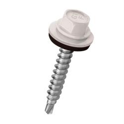 Koelner RAL 9010 Fehér hatlapfejű önfúró csavar fémhez + EPDM alátét 4, 8x19 mm (02062)