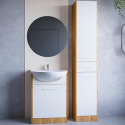  Fürdőszoba bútor tükörrel NEPPA LONG artisan / fehér laminált