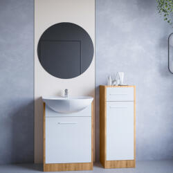 Fürdőszoba bútor tükörrel NAPP MINI artisan tölgy / fehér laminált