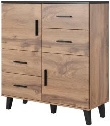 Komód LOTAR 110 2D4S wotan tölgy / fekete