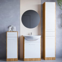 Fürdőszoba bútor tükörrel SIDOL MINI artisan tölgy / fehér laminált