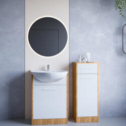  Fürdőszoba bútor tükörrel NAPP MINI LED artisan tölgy / fehér laminált