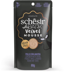 Schesir 24x80g Schesir After Dark Velvet Mousse csirke & kacsa nedves macskatáp