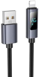 hoco. Cablu Date si Incarcare USB-A - Lightning HOCO Display X112, 18 W, 1m (Negru)