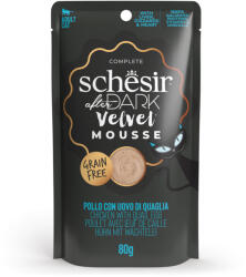 Schesir 24x80g Schesir After Dark Velvet Mousse csirke & fürjtojás nedves macskatáp