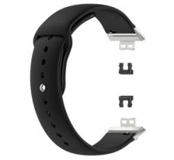 gigapack Pótszíj (egyedi méret, szilikon, fém kapocs) FEKETE Huawei Watch Fit ' csomagolás' (GP-24393) (GP-24393)