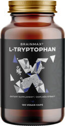 BrainMax L-triptofán 430 mg, 100 növényi kapszula Szerotonin termeléshez szükséges fermentált esszenciális aminosav, étrend-kiegészítő