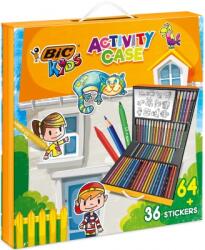 BIC Set BIC Kids Activity Case, 24 de creioane colorate, 24 markere de colorat, 16 creioane cerate, 36 autocolante 9615581