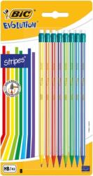 BIC Creioane HB din grafit, cu radiera, Evolution Stripes, blister 8 buc/set BIC 942077 (942077)