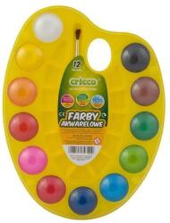 CRICCO akvarelové barvy, 12 barev na paletě + štětec