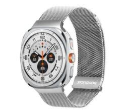 Dux Ducis pótszíj (egyedi méret, alumínium, milánói, mágneses) VILÁGOSSZÜRKE Samsung Galaxy Watch Ultra eSIM 47mm (SM-L705) (GP-162525) (GP-162525)