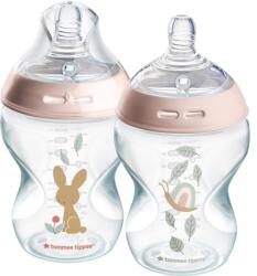 Tommee Tippee CTN cumisüveg ANTI-COLIC lassú folyású, 260 ml, 0 hónapos kortól, Kindness dizájn, 2 d