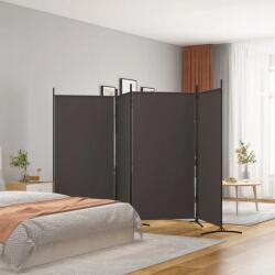 VidaXL 4 paneles paraván, barna, 346x180 cm, szövet (350263)