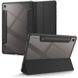 Samsung Tab S9 11.0 SM-X710 / X716B, mappa tok, légpárnás sarok, közepesen ütésálló, érintőceruza tartóval, Trifold, Spigen Ultra Hybrid Pro, átlátszó/fekete - mobilkozpont