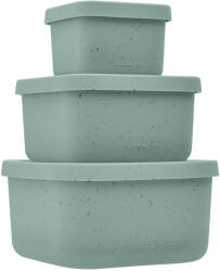Kikkaboo Комплект кутии за храна Kikkaboo - Platinum Silicone, Sage, 3 броя (31302050009)