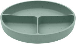Kikkaboo Чиния с отделения и вакуумно дъно Kikkaboo - Platinum Silicone, Sage (31302050032)