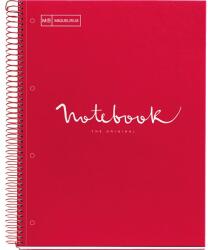 Miquelrius Emotions A4 PP 5x24 lapos piros kockás spirálfüzet A152387400 (A152387400)