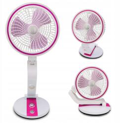 VERK GROUP Vezeték Nélküli Összecsukható Ventilátor Led Lámpával Rózsaszín (15765_R)