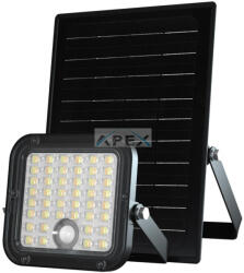 Somogyi Elektronic FLP1500SOLAR szolár paneles LED reflektor, PIR mozgásérzékelő, 1500 lumen, 88 db SMD LED, 2 üzemmód, IP65 - webmuszaki