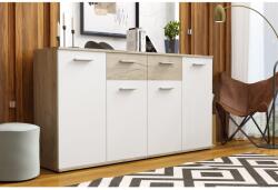 Meblohand Justus 3 sonoma/fehér komód 160 cm - sprintbutor