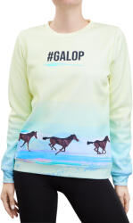 GALOP WEAR Női lovaglás pulóver - Chevaux au galop XS kék|sárga|zöld