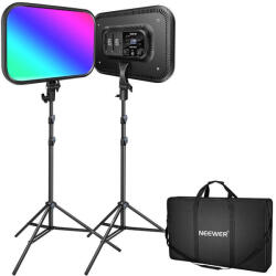 NEEWER Készlet Neewer RGB168 RGB LED, két lámpa 60W 2500-8500K (B09P4NDP1N)