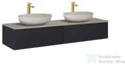 AREZZO design MONTEREY 160 cm-es alsószekrény 2 fiókkal matt fekete színben AR-169464 (AR-169464)