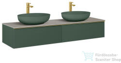 AREZZO design MONTEREY 160 cm-es alsószekrény 2 fiókkal matt zöld színben AR-169475 (AR-169475)