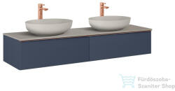AREZZO design MONTEREY 160 cm-es alsószekrény 2 fiókkal matt kék színben AR-169474 (AR-169474)
