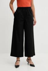 Tommy Hilfiger pamut nadrág fekete, magas derekú egyenes, WW0WW45891 - fekete 42