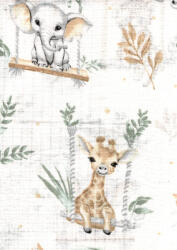  Mintás textil pelenka 1db-os - zöld szafari