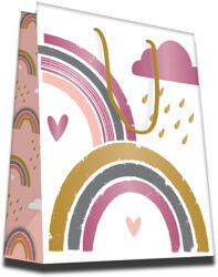Beaumont ajándéktasak, közepes (18x23x10 cm) felhős, szivárványos (5) (7589M)