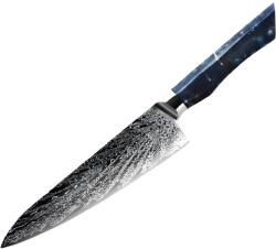 HARAHU Cuțit de bucătărie damasc SE-37605 - Chef / Albastru KP37605