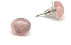 MyVanilla Ásvány ? Rózsakvarc Ovális Fülbevaló - 8×10 mm