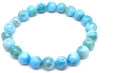 MyVanilla Ásvány ? Larimar Golyó Karkötő - A Karib-tenger Kék ÖNGYÓGYÍTÓ Csodája ?7-8mm