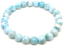 MyVanilla Ásvány ? Larimar Golyó Karkötő - A Karib-tenger Kék ÖNGYÓGYÍTÓ Csodája ? 8-9 mm