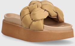 Inuikii papucs Puffer Braided bézs, női, platformos, 70103-177 - bézs Női 41