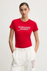 Tommy Jeans pamut póló női, piros, DW0DW19447 - piros M
