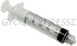 LUER LOCK Injekciós fecskendő 5 ml műanyag 3 részes
