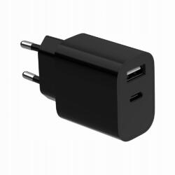 Gembird Univerzális Gembird töltő TA-UC-2AC12-01-BK Usb A+c portokkal (TA-UC-2AC12-01-BK)