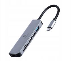Gembird Usb Type-C adapter 6in1 Hub Hdmi Sd olvasó MicroSD (A-CM-COMBO6-02)