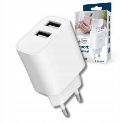 Gembird Univerzális hálózati töltő 2x Usb telefonhoz 2.4A 5V Fehér (TA-UC-2A12-01)