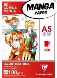 Clairefontaine Mangapaper Vázlatfüzet 50 A5 100 g (94041C)
