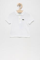 Lacoste gyerek pamut póló fehér, sima - fehér 92